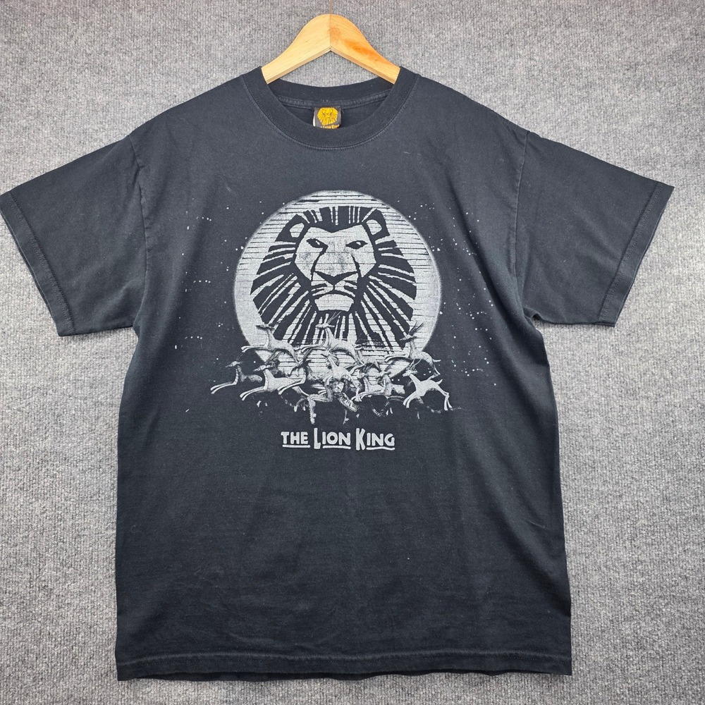 Disney The Lion King Broadway Musical Graphic T-Shirt Mens Large Black Cotton